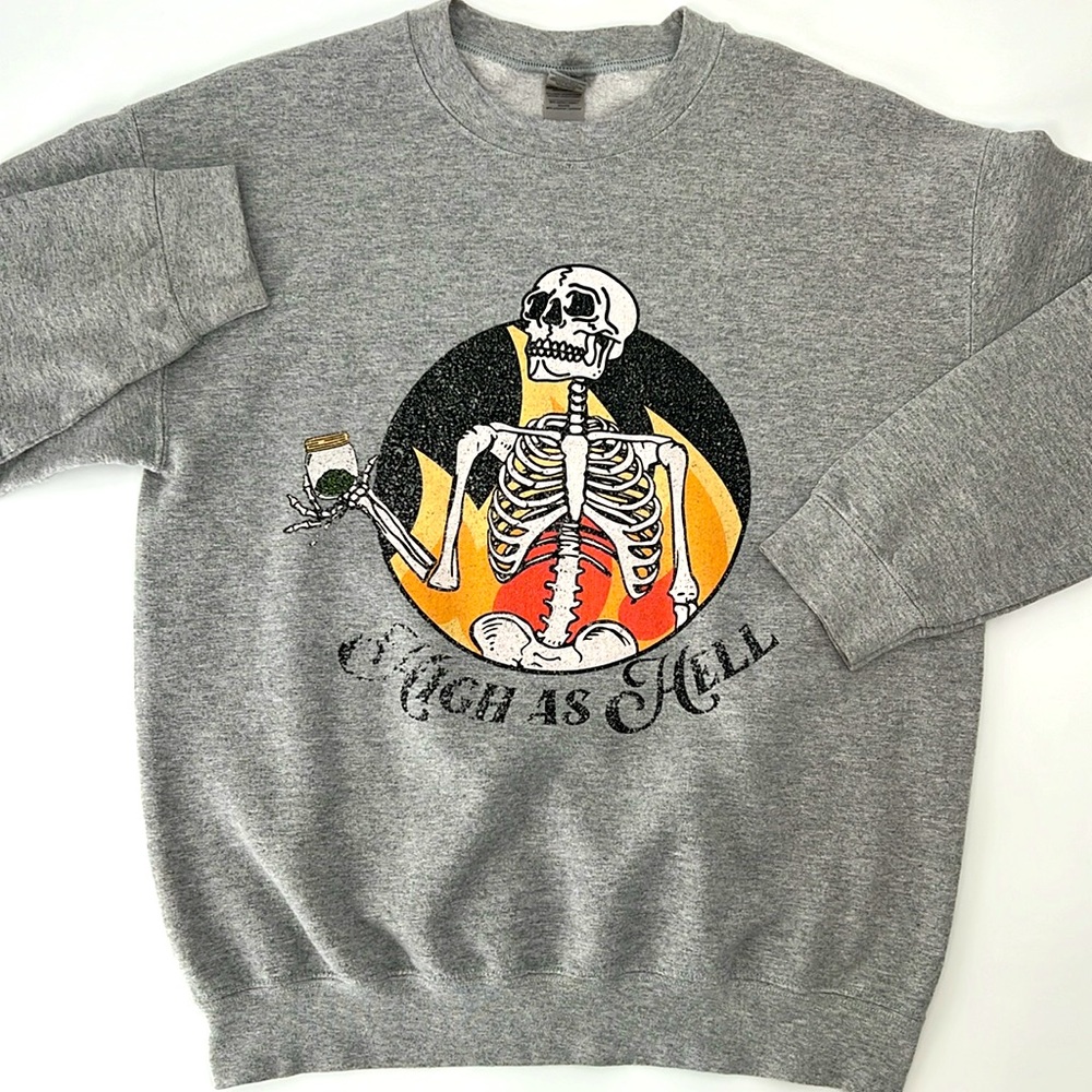 Oversized Graphic Sweatshirt “High as Hell” Men’s M (fits L) or Women’s …